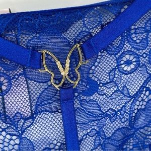 Blue butterfly thong